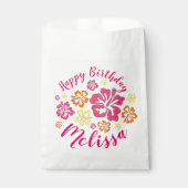 Happy Birthday Tropical Hawaiian Hibiskus Blume Geschenktütchen (Vorderseite)