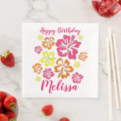 Happy Birthday Tropical Hawaiian Hibiskus Blume Serviette (Beispiel)