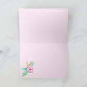 Happy Birthday | Tropischer Hibiskus Bouquet Karte (Innenseite)
