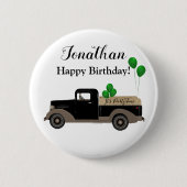Happy Birthday Truck Balloons Button Button (Vorderseite)