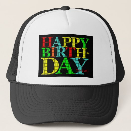Happy Birthday Truckerkappe (Vorderseite)