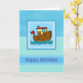 Happy Birthday Tug Boat Karte (Gelbe Blume)