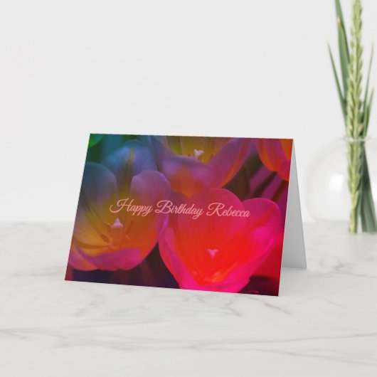 Happy Birthday Tulips Personalizable Card Karte (Vorderseite)