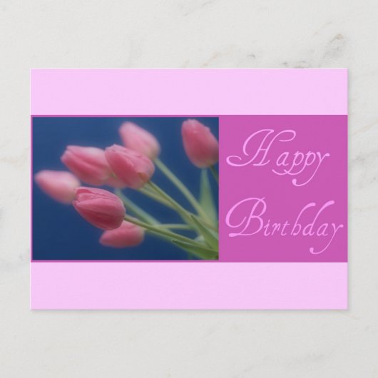 Happy Birthday Tulips Postkarte (Vorderseite)