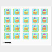 Happy Birthday Türkis Cake Sticker Dritter (Blatt)