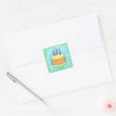 Happy Birthday Türkis Cake Sticker Dritter (Umschlag)
