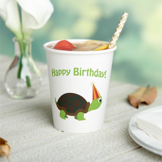 Happy Birthday Turtle Paper Cup Pappbecher (In Situ)