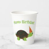 Happy Birthday Turtle Paper Cup Pappbecher (Vorderseite)