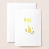 Happy Birthday Tuxedo Cat Golden Folienkarte (Rückseite mit Umschlag)