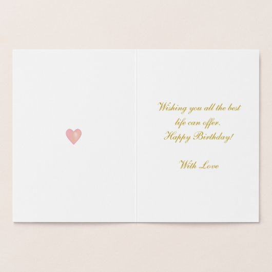 Happy Birthday Tuxedo Cat Golden Folienkarte (Innenseite)