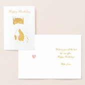 Happy Birthday Tuxedo Cat Golden Folienkarte (Anzeige)