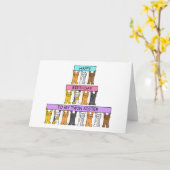 Happy Birthday Twin Sister Cartoon Cats Karte (Gelbe Blume)