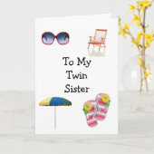 HAPPY BIRTHDAY TWIN SISTER KARTE (Gelbe Blume)