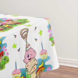 Happy Birthday Twin Tablecloth Confetti Cupcake  Tischdecke