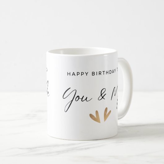 Happy Birthday Twins Tasse (VorderseiteRechts)