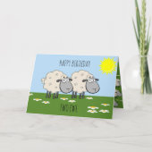 Happy Birthday Two Ewe Karte (Vorderseite)