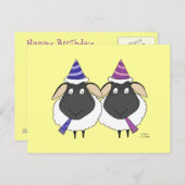 Happy Birthday Two Ewe Postkarte (Vorne/Hinten)