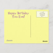 Happy Birthday Two Ewe Postkarte (Rückseite)