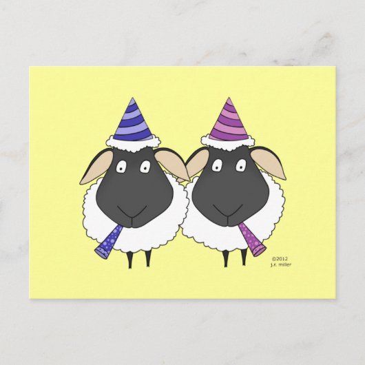 Happy Birthday Two Ewe Postkarte (Vorderseite)