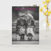 Happy Birthday Two Funny Laughing Ladies  Card Karte (Gelbe Blume)