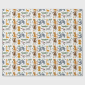 Happy Birthday Two Wild Niedlich Safari Tiere Geschenkpapier (Flach)