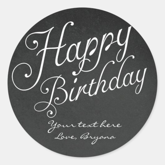 HAPPY BIRTHDAY Typ Chalkboard Chalk Stickers (Vorderseite)