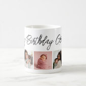 Happy Birthday Typografie 5 Foto Collage Kaffeetasse (Mittel)