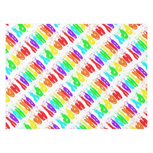 Happy Birthday Typografie Bunte Balloons Niedlich Tischdecke (Vorderseite (Horizontal))