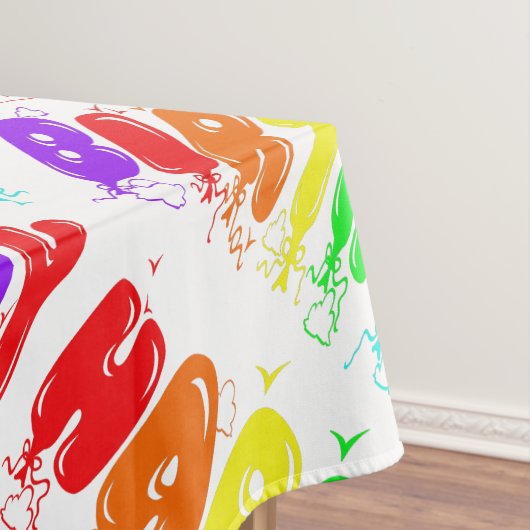 Happy Birthday Typografie Bunte Balloons Niedlich Tischdecke (Beispiel)
