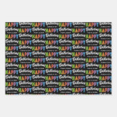 Happy Birthday Typografy Individuelle Name Geschenkpapier Set (Vorderseite 3)