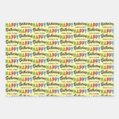 Happy Birthday Typografy Name Geschenkpapier Set (Vorderseite 2)