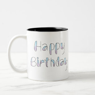 Happy birthday typography design element zweifarbige tasse
