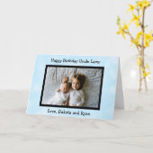 Happy Birthday Uncle Foto Card Karte (Gelbe Blume)