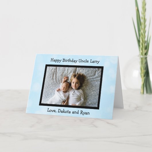 Happy Birthday Uncle Foto Card Karte (Vorderseite)