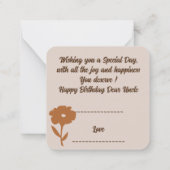 Happy Birthday Uncle Mitteilungskarte (Rückseite)