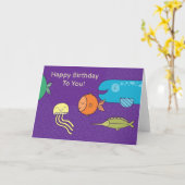 Happy Birthday Under the Sea Card with Fish Karte (Gelbe Blume)