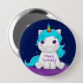 Happy Birthday Unicorn Button (Vorne & Hinten)