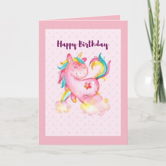 Happy Birthday Unicorn Card Karte (Vorderseite)