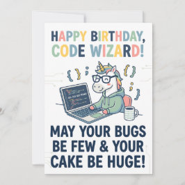 Happy Birthday Unicorn Code Wizard Feiertagskarte