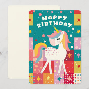 Happy Birthday Unicorn Feiertagskarte