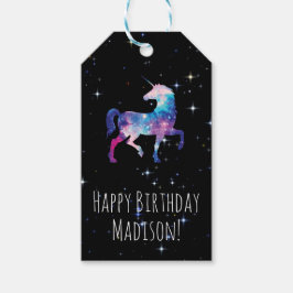 Happy Birthday Unicorn Galaxy Geschenkanhänger