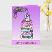 Happy Birthday Unicorn Girl's Karte (Gelbe Blume)