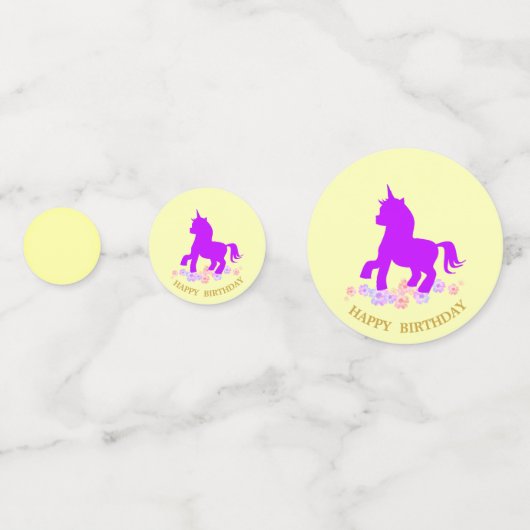 Happy Birthday Unicorn Konfetti (Vorderseiten)