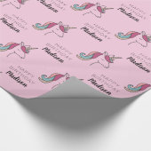 Happy Birthday | Unicorn Name hinzufügen Geschenkpapier (Ecke)