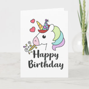 Happy Birthday Unicorn - Niedliches Party Design Karte