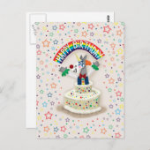 Happy Birthday Unicorn Postkarte (Vorne/Hinten)