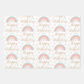 Happy Birthday Unicorn Regenbogen Alle Altersklass Geschenkpapier Set (Vorderseite 3)