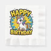 Happy Birthday Unicorn Serviette (Vorderseite)