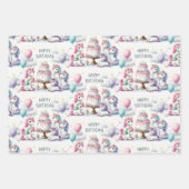 Happy Birthday Unicorn Themed Geschenkpapier Set (Vorderseite)