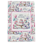 Happy Birthday Unicorn Themed Mittlere Geschenktüte (Vorderseite)